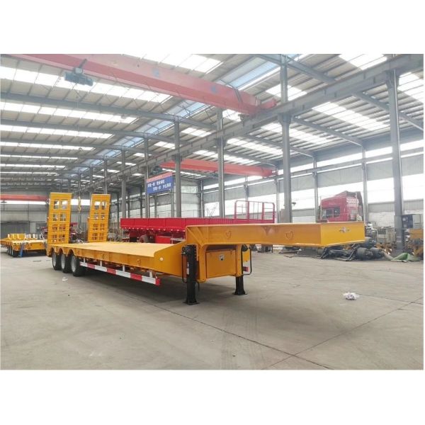 Jost E100 3 Axles Lowboy Semi-Trailer 70t Load Capacity Hydraulic Heavy Duty