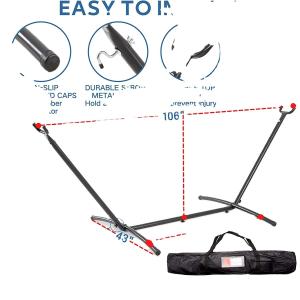 Qingdao Port Loading Double Hammock With Steel Stand Customized Color For