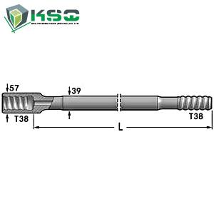 T38 Threaded Drill Rod Stone Drilling Tools With Heat Treatment Process