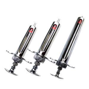 Poultry 30ml Reusable Metal Syringe 15CM Animal Injection Syringe