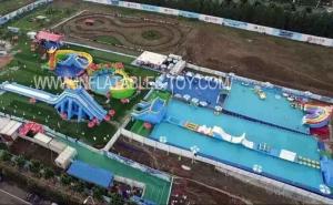 Wholesale Outdoor Amusement Inflatable Water Park With Giant Swimming Slide from china suppliers