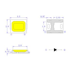 High CRI Led Chip Led Smd 2835 4800-5200K For Blackboard Lamp