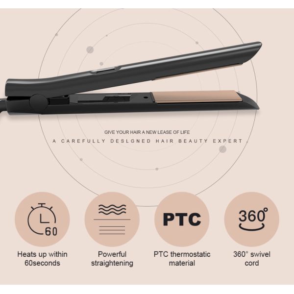 LCD Ceramic Hair Flat Iron With MCH PTC Heater Titanium Plates