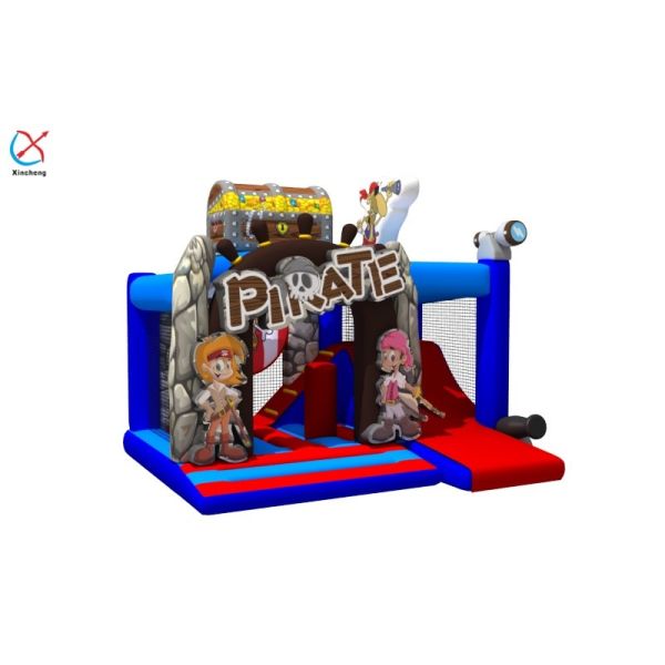 Quality New Design Digital Printing Inflatable Pirate Bounce House With Slides For Kids for sale