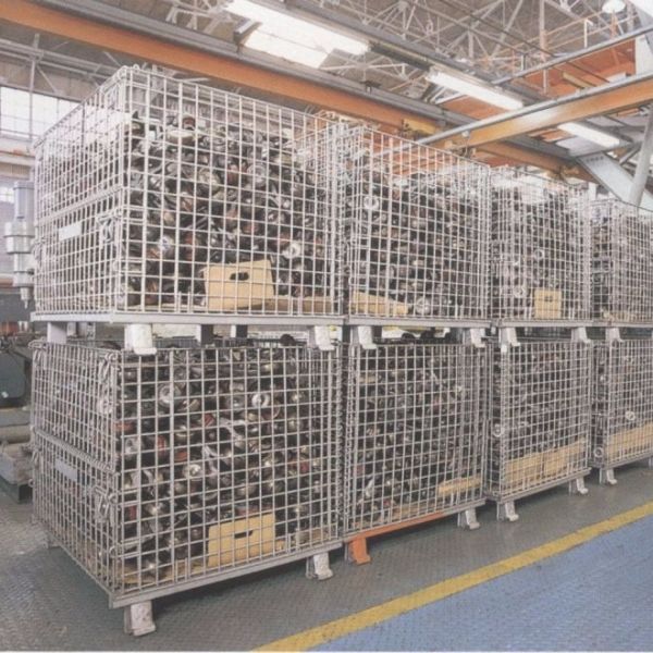 Quality Pallet Forklift Storage HDG Stackable Wire Mesh Container for sale