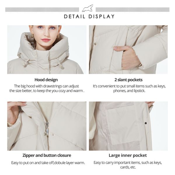 Middle Aged Classic Down Jacket Elderly Woman Winter Coat Stylish Cut