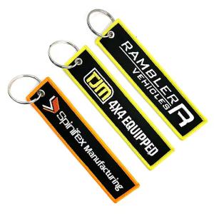 Custom Jet Tags Sublimated Embroidered Fabric Keychains Flight Cloth One Piece