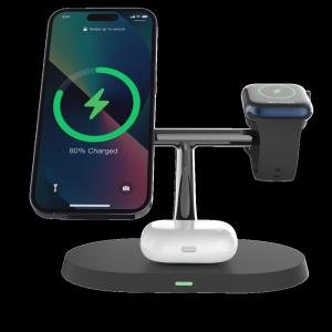Over-voltage Protection 3-in-1 Wireless Charger with Earphone iWatch Charging