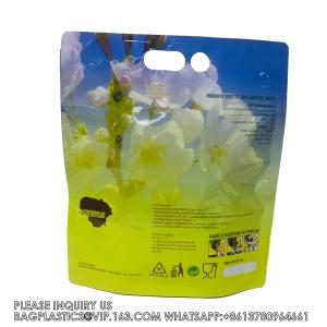 OEM Aluminum Foil Biodegradable 1.5L 3L 5L 10L Wine Drinking Stand Up With Valve