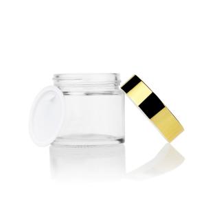 Round Cream Glass Jars Transparent Skin Care Packaging 15g-100g