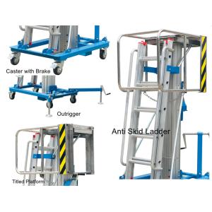 4.6m Platform Height 125kg Load Capacity Manual Winch Elevating Work Platform