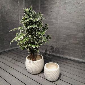 Frost and Fire Resistant Fiber Clay Planter with Smooth Surface