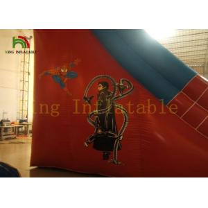 Red Spider Man Big Inflatable Dry Slide Bounce House With PVC Tarpaulin