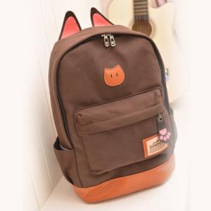 China The new canvas backpack ear fashion bag for student on sale