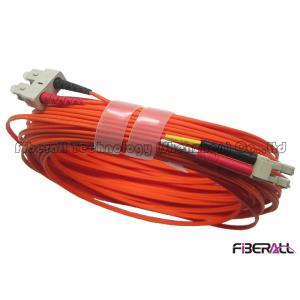 Orange Color LC/UPC To SC/UPC Duplex Fiber Optic Jumper OM1 Or OM2 Patch Cord