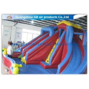 Exciting 3 Lanes Backyard Inflatable Water Slides With Swimming Pool