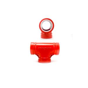 Durable Ductile Iron Pipe Fittings Grooved Reducing Tee Female Connection