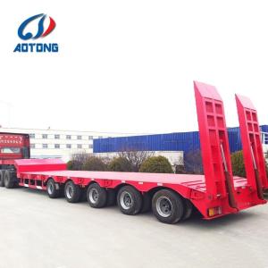 650-800mm Height 3 Axle 80T Front Loading Gooseneck Detachable Low Bed Trailer for Loading