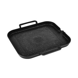 Rectangle Divided Induction Gas Stovetop Grill Pan For BBQ Without Pot Cover