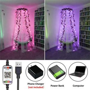 Smart Holiday LED String Lights Waterproof Silver Wire Fairy RGB Colorful