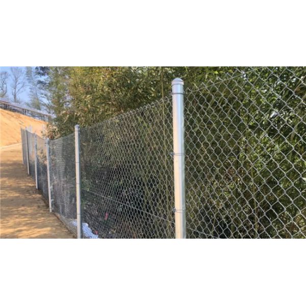 48" X 100" Chain Link Mesh Fence Galvanized Silver Coated