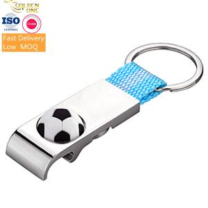 3D Raised Corkscrew Wine Opener , Silver Key Chain For Football Match