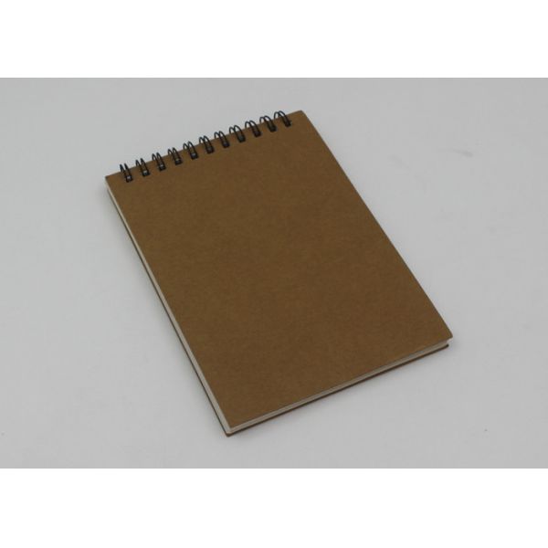 Eco - Friendly Pocket Kraft Paper Notebook With Line Printing Inside / Spiral