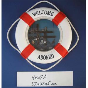 Nautical Aboard Life Saving Ring Foam Cloth Life Preserver Ring Decoration 14.5"