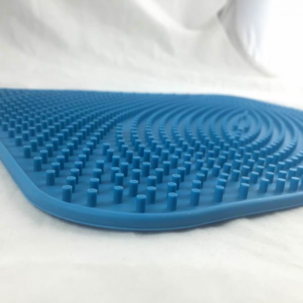 Blue FDA Plastic Draining Rack ECO Friendly Custom Silicone Mat Home Decoration