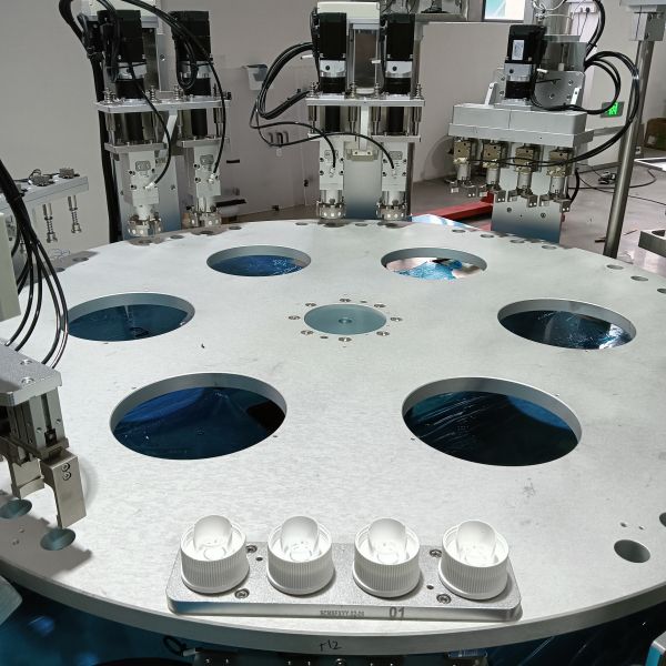 Laundry Detergent Cap Automated Assembly Machine Turntable Operation Made Of
