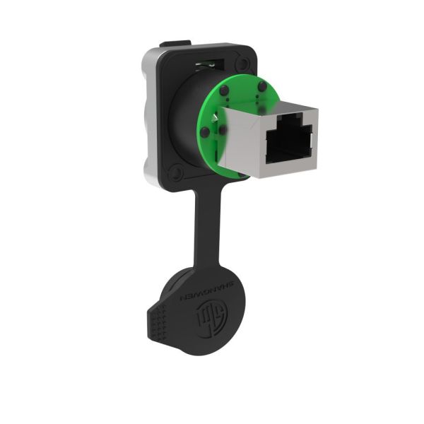 Quality Industrial Ethernet Panel Mount Straight Socket Outdoor signal 8 Pin Rj45 Waterproof Female Ethernet Chassis Connector IP65 for sale