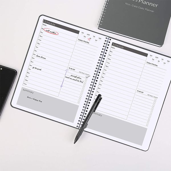 Offset Printing Hardcover Custom Journal Planner Glue Binding Daily Agenda Notebook