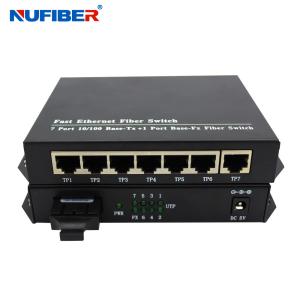 7 Port 10/100Base-Tx to 1 Port 100Base-Fx Fiber Ethernet Switch SM Dual Fiber SC
