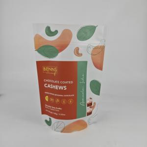 Custom Printed 100g 3.52oz Chocolate Coated Cashew Resealable Matte Finish Snack
