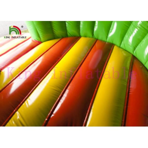 Green Jungle Disco Theme Blow Up Bouncy Castle With Slide Amazing Printing For Kids