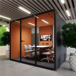 China Aluminum Alloy Soundproof Pods Prefabricated Sound Proof Office Cabin Indoor on sale