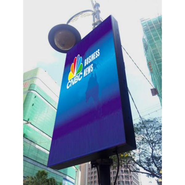 Outside Pole Advertising Light Box Scrolling 5500 Nits Fixed Remote Control