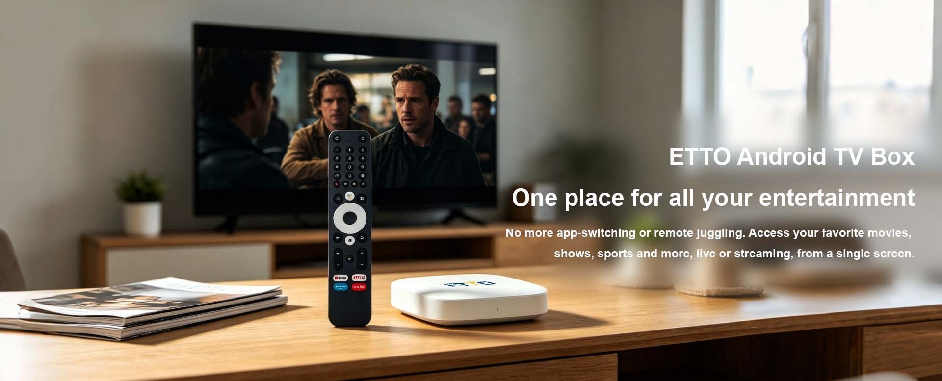 Android TV Box with Android 14 and 4K UHD Support - No Subscription Required Smart Streaming Box