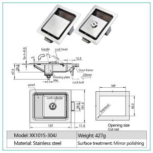 Stainless Steel Paddle Latch Lock Pull To Open Trailer Tool Box 5''X4''X2''