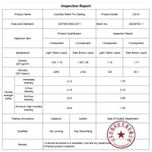 Light Yellow to Dark Brown 2024 Cold Core Box Resin for Sand Casting Sand Fixing