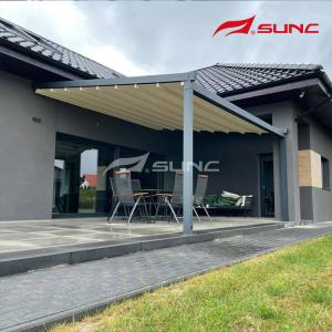 Powder Coating Folding Roof Pergola Freestanding Customized Color
