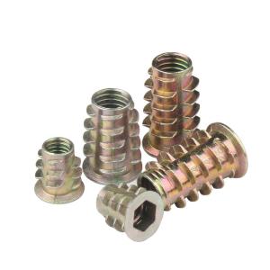 Zinc Alloy Threaded Furniture Wood Insert Nuts Countersunk Head