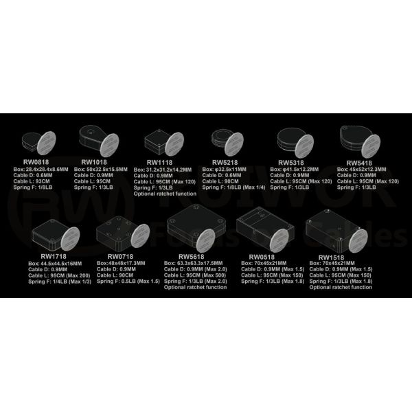 RW1518 Cuboid Multifunctional Retractable Cable With Dia 38mm Circular Sticky Metal Plate Factory Wholesale Security Solution