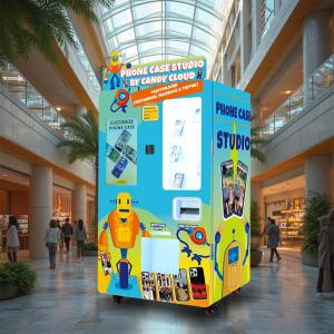China Variable Ink Droplet Technology Phone Case Printing Vending Machine with 27-inch LCD Touch Screen Display Cash Payment on sale