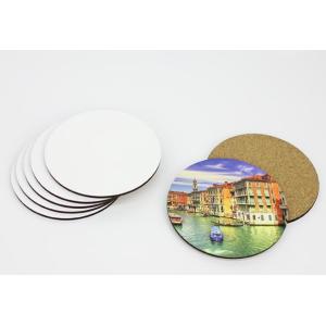 China Sublimation Blanks MDF Drink Coasters Wholesle with Cork Back- 4" Round