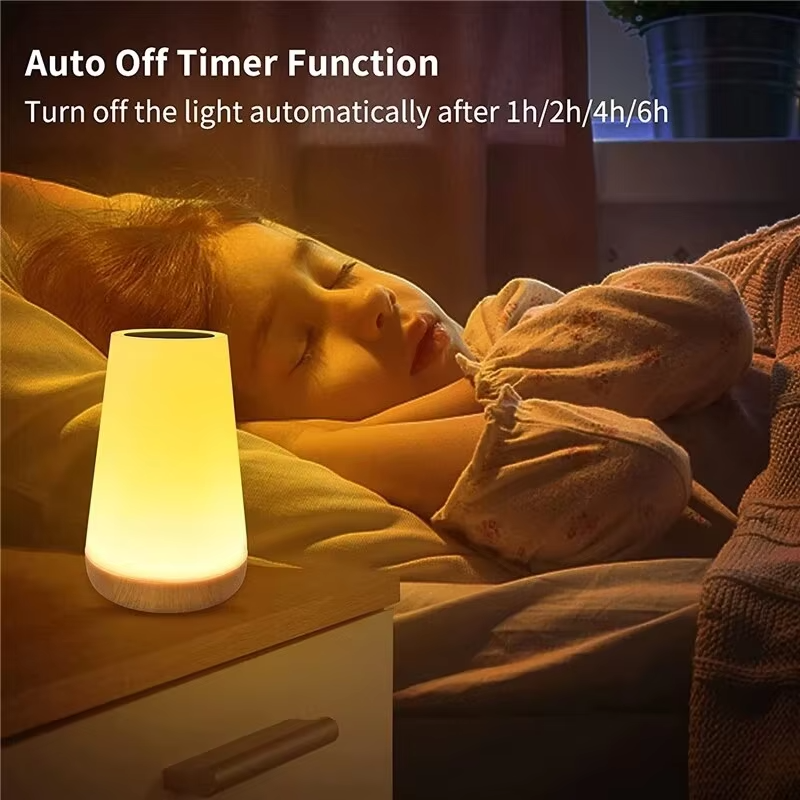 Intelligent dimming RGB color changing portable USB charging touch control bedside night light