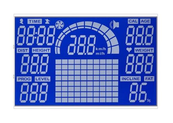 Quality Customized 7 Segment LCD Display HTN Negative Lcd Blue Backgound Display For Sport Equiment for sale