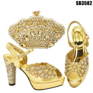 Leather Hook & Loop matching shoes with bag