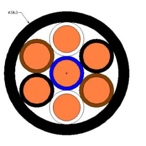 TP Rubber Jacked 400Hz7 Core Control Cable For Airport 7x35mm2 7x50mm2