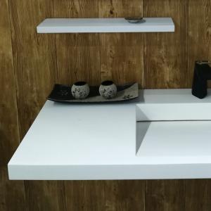 Acrylic Solid Surface Wall Mount Bathroom Sink Rectangular Eco - Friendly